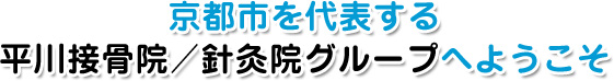 京都市を代表する平川接骨院／針灸院グループへようこそ